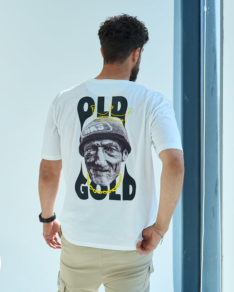 Off white unisex oversized T-shirt – Old is Gold by NAS Trends