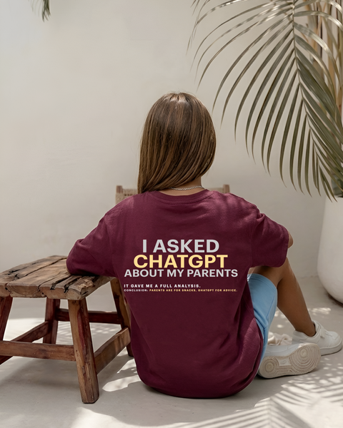 Purple girls' oversized T-shirt – ChatGPT by NAS Trends
