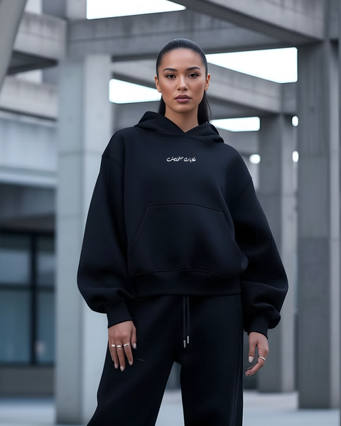 Hekayat Women Oversized Hoodie - Black