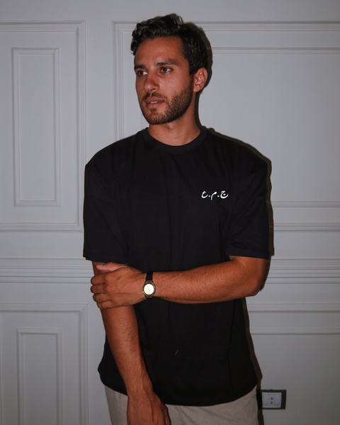 Gomhoreyet Masr Men Oversized SS T-Shirt - Black