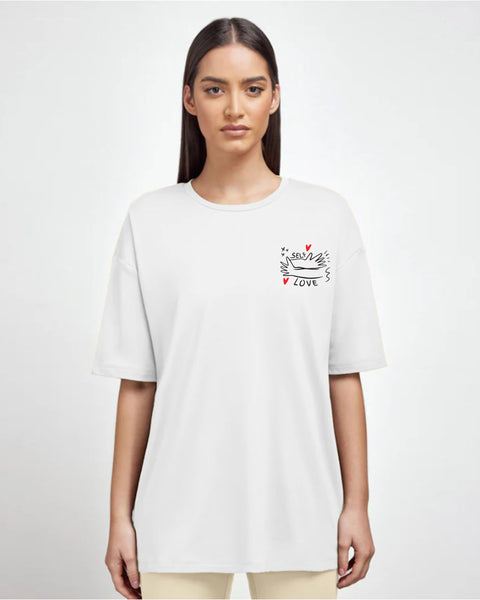 Off white women's oversized T-shirt – Self Love by NAS Trends