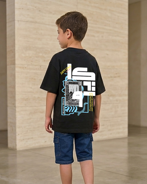 Black boys' oversized T-shirt – Cairo by NAS Trends