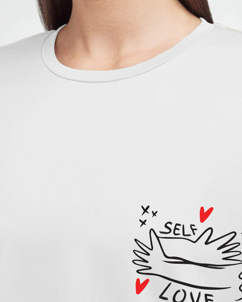 Self Love Women Oversized SS T-Shirt - Off White