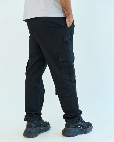 Basic Unisex Cargo Pants - Black
