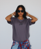 Grey women's oversized T-shirt – Al Kahira by NAS Trends