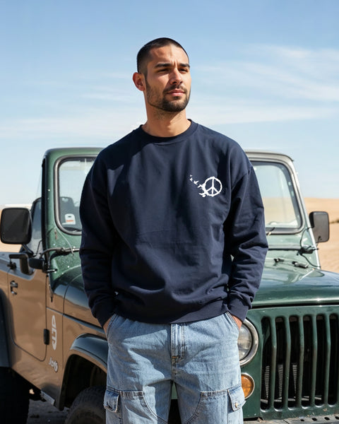 Dark grey unisex oversized crew neck sweatshirt – Peace by NAS Trends