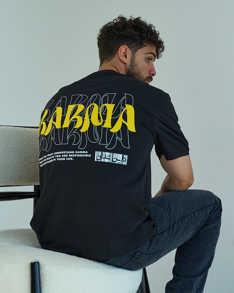 Black unisex oversized T-shirt – Karma by NAS Trends