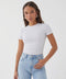 White women's baby tee – Basic by NAS Trends