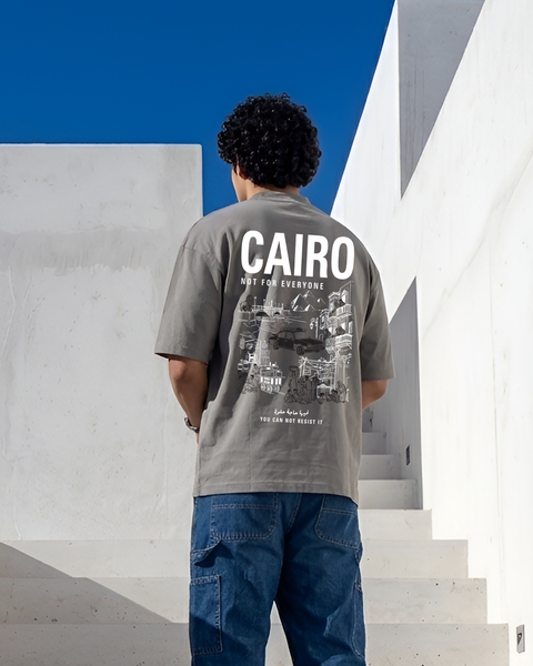 Grey men's oversized T-shirt – Om El Donia by NAS Trends