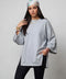 Light grey women's oversized long sleeve T-shirt – Basic by NAS Trends