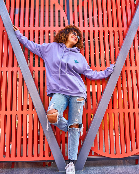 Lila unisex oversized hoodie – Wifi by NAS Trends