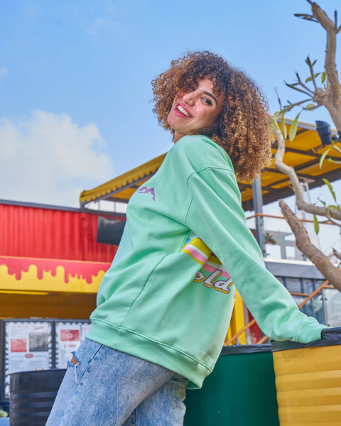 Mint green unisex oversized crew neck sweatshirt – Cold Mountain by NAS Trends