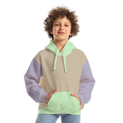 Beige/mint kids' oversized hoodie – Colored Basic by NAS Trends