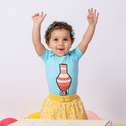 Light blue baby bodysuit – Ola La by NAS Trends