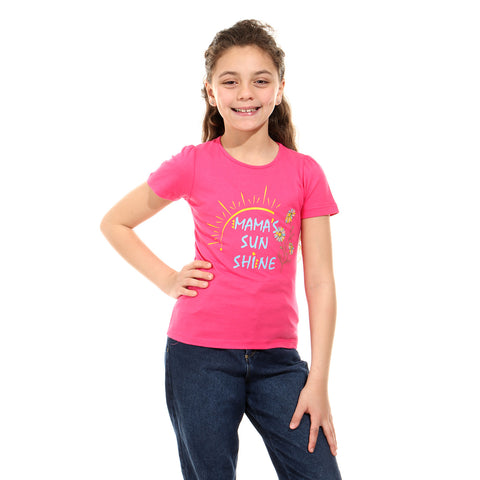 Fushia kids' round neck T-shirt – Mama's Sunshine by NAS Trends