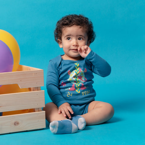 Ocean blue baby bodysuit – عوو بخ by NAS Trends