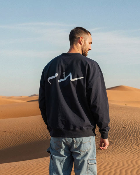 Peace Unisex Oversized Crew-neck Sweatshirt - Dark Grey
