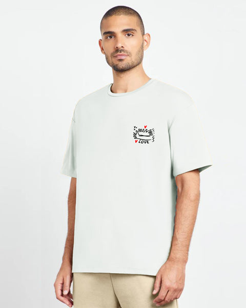 Off white men's oversized T-shirt – Self Love by NAS Trends