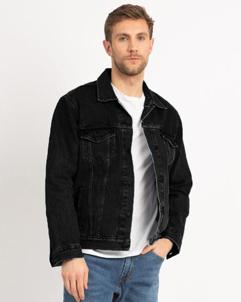 Black men's denim jacket by NAS Trends