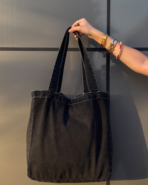 Black jeans tote bag by NAS Trends