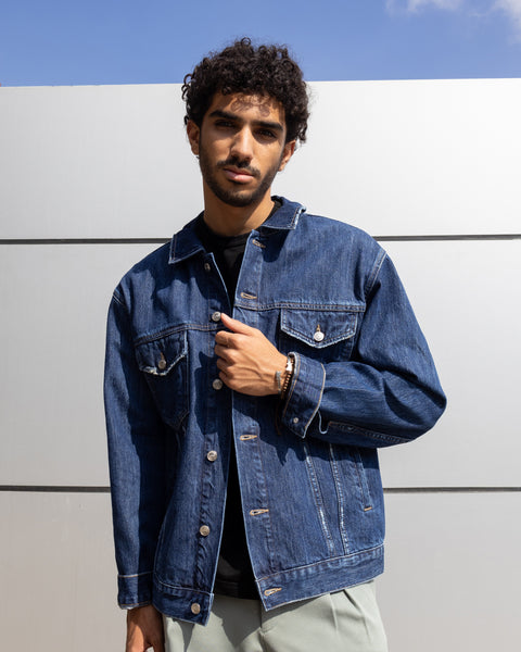 Men Denim  Jacket - Dark Blue