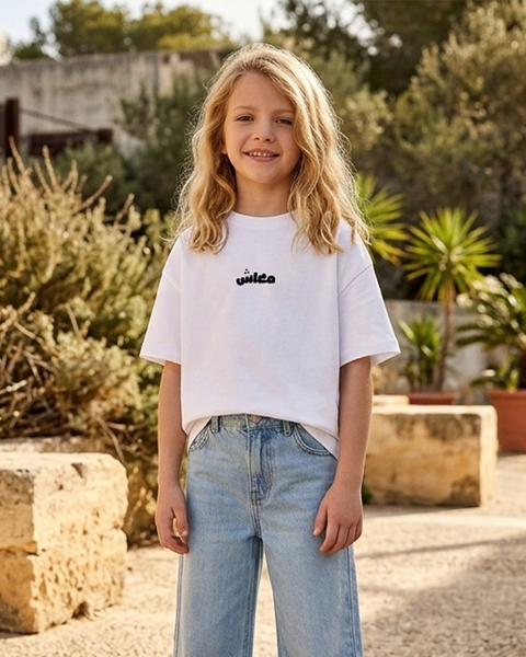 Off white girls' oversized T-shirt – Ma3lesh by NAS Trends