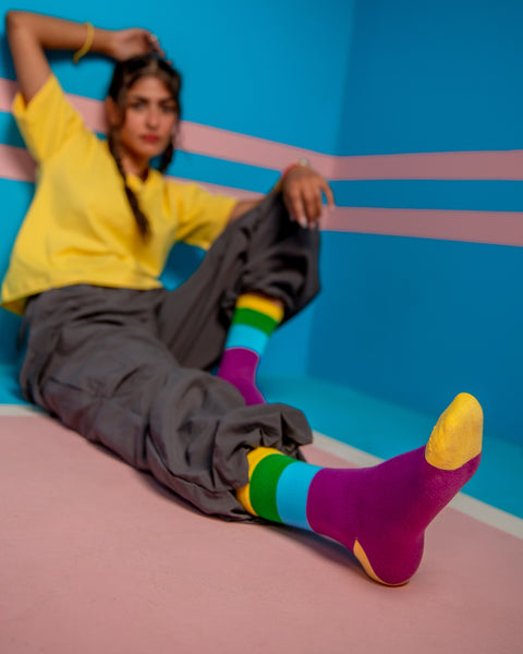Multicolor unisex socks – Colors Yellow by NAS Trends