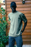 Stone Washed Basic Unisex Oversized SS T-Shirt - Olive