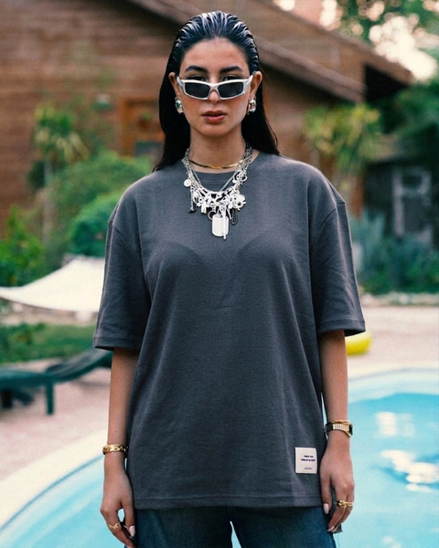 Grey unisex oversized T-shirt – Stitched Basic by NAS Trends