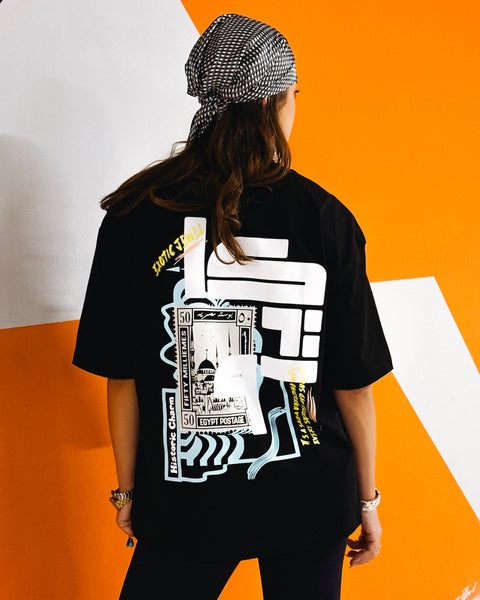 Black unisex oversized T-shirt – Cairo by NAS Trends