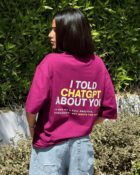 Purple women's oversized T-shirt – ChatGPT by NAS Trends
