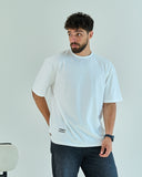 Hat3adi Unisex Oversized SS T-Shirt - Off White