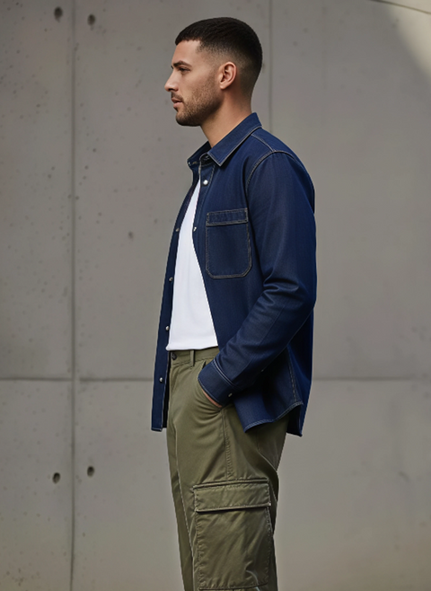 Unisex Jeans Shirts - Dark Blue