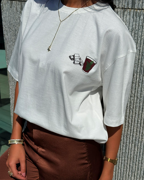 Off white women's oversized T-shirt – Hakawy Ahawy by NAS Trends