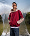 Burgundy cream unisex oversized hoodie – Layer Up by NAS Trends
