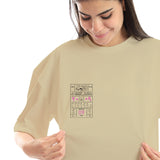 El Re7la bet7la Unisex Oversized SS T-Shirt - Beige