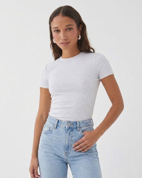 White women's baby tee – Basic by NAS Trends