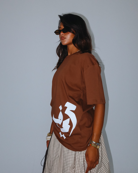 Brown women's oversized T-shirt – 7areef by NAS Trends
