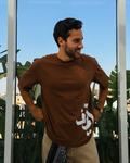 Brown men's oversized T-shirt – 7areef by NAS Trends
