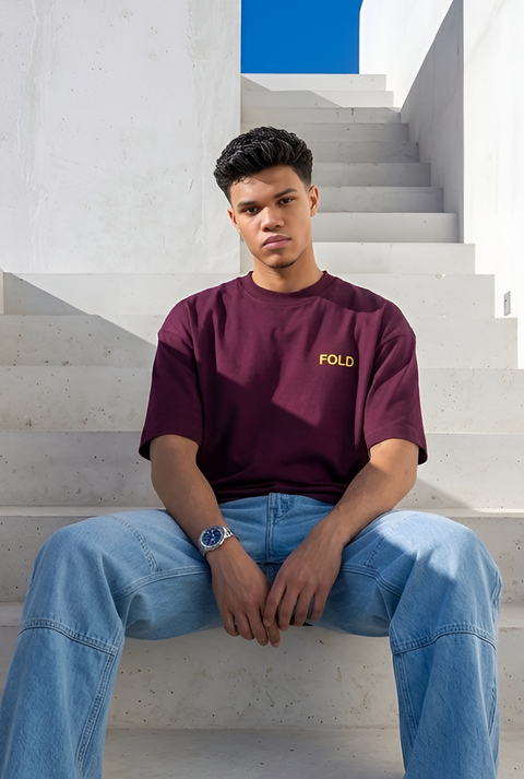 Purple men's oversized T-shirt – Fold by NAS Trends