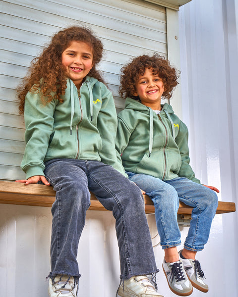 Olive kids' oversized zip-up hoodie – Cold Mountain by NAS Trends