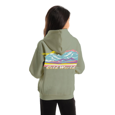 Cold Mountain Kids Oversized Zip-up Hoodie-Olive