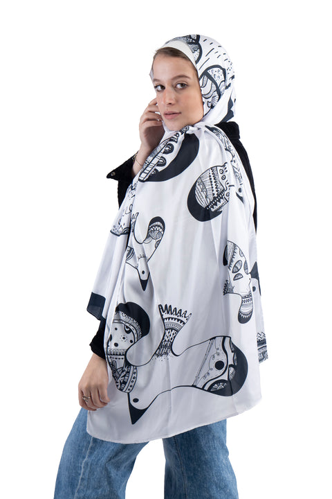 Scarf – Free spirit in white by NAS Trends