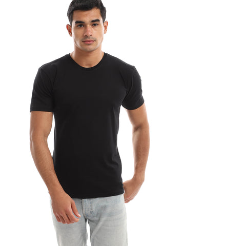 Black unisex round neck T-shirt – Basic by NAS Trends