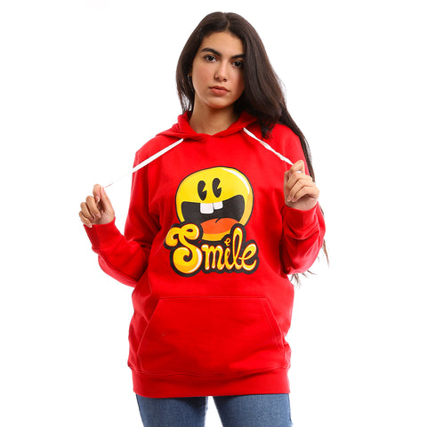 Red unisex hoodie – Smile by NAS Trends