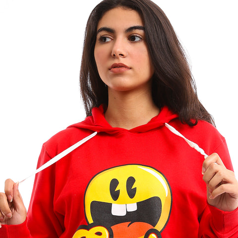 Smile Unisex Hoodie - Red