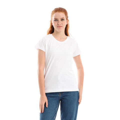 White women's round neck T-shirt – Basic by NAS Trends