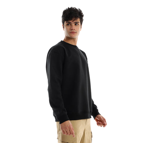 Basic Unisex Oversized Crew-neck Sweatshirt-Black
