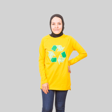 Yellow women's long sleeve T-shirt – What Goes Around Comes Around by NAS Trends