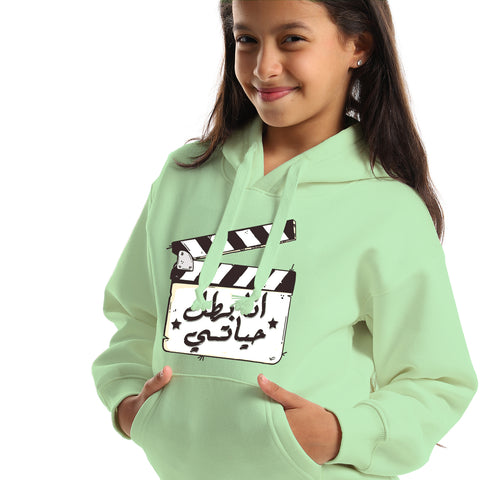 Im My Own Hero Kids Oversized Hoodie-mint Green